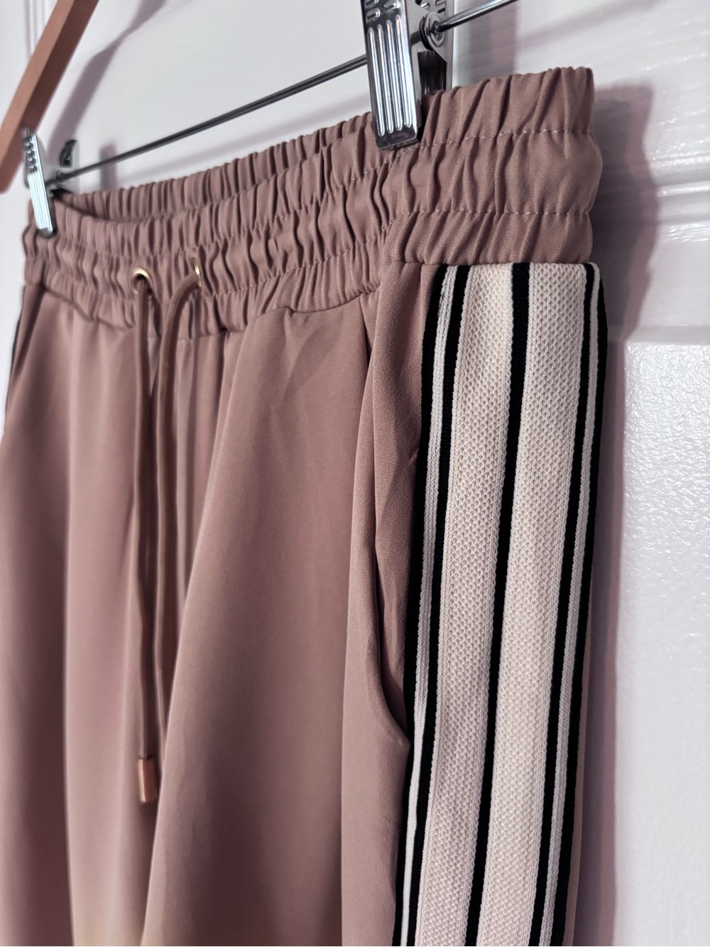 Bishop + Young Ford Tie Front Track Pants Wide Leg Stripe Size Small